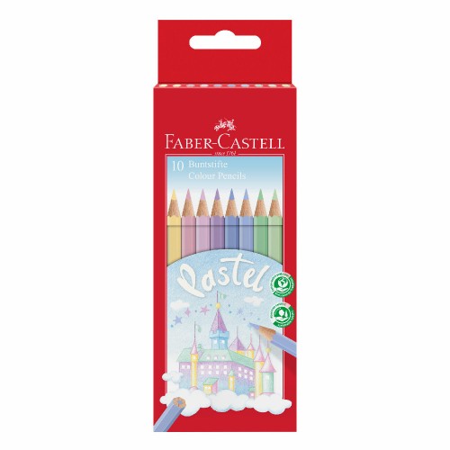 FABER CASTELL ΞΥΛΟΜΠΟΓΙΕΣ ΚΑΣΤΡΟ ΠΑΣΤΕΛ 10 ΧΡΩΜΑΤΑ (111211)
