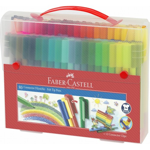 FABER CASTELL ΜΑΡΚΑΔΟΡΟΙ CONNECTOR ΣΕΤ 80 ΤΕΜ ΣΕ ΒΑΛΙΤΣΑΚΙ (155579)