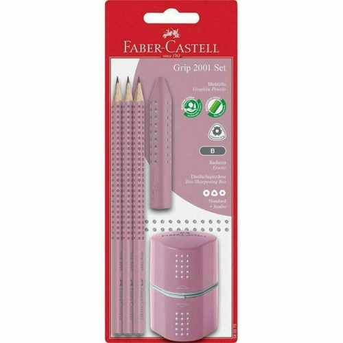 FABER CASTELL ΣΕΤ 3 ΤΜΧ ΜΟΛΥΒΙΑ GRIP B & ΞΥΣΤΡΑ ΒΑΡΕΛΑΚΙ & ΓΟΜΑ ΤΡΙΓΩΝΑΚΙ ΡΟΖ ΠΑΣΤΕΛ (12310294)