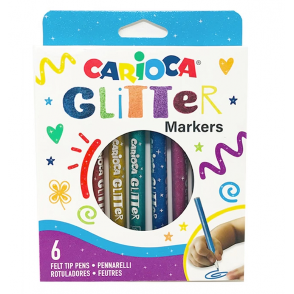 CARIOCA ΜΑΡΚΑΔΟΡΟΙ ΣΕΤ GLITTER 6 ΧΡΩΜΑΤΑ (42190)