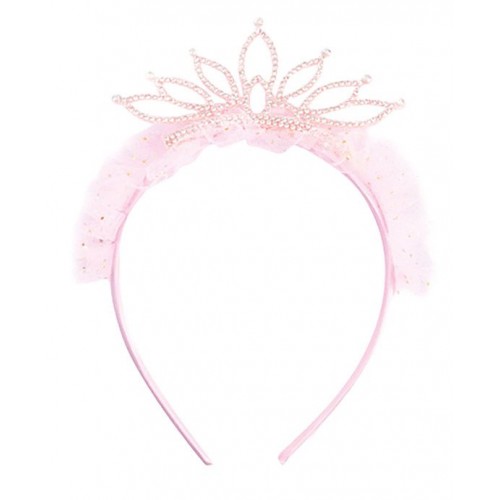 Αποκριάτικο Αξεσουάρ Στέκα Στέμμα Με Τούλι λευκο