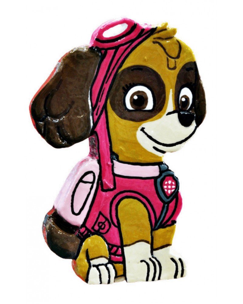 Λαμπάδα Πλακέτα ροζ σκυλάκι (001603)