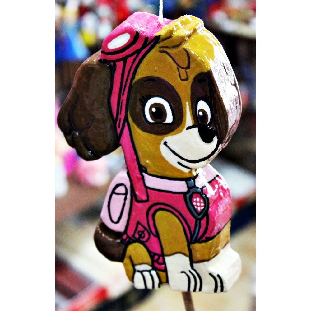 Λαμπάδα Πλακέτα ροζ σκυλάκι (001603)