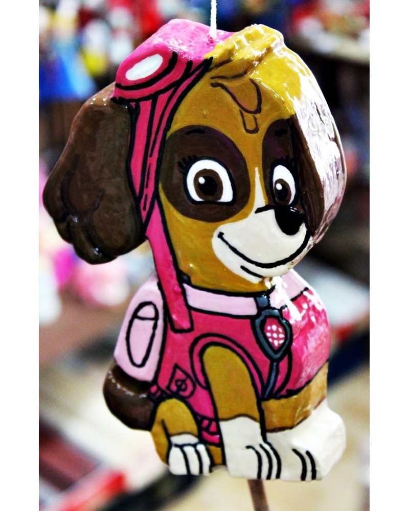 Λαμπάδα Πλακέτα ροζ σκυλάκι (001603)