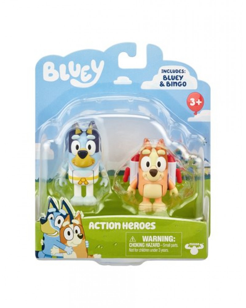  BLUEY 2 ΦΙΓΟΥΡΕΣ 6 ΕΚ. & ΑΞΕΣΟΥΑΡ - ΘΕΜΑ ΕΞOΧΙΚΟ ACTION HEROES BLUEY & BINGO (BLY69000)