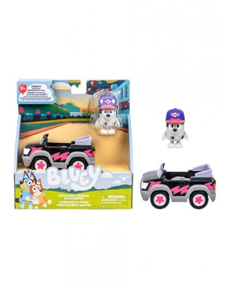 BLUEY S13 ΟΧΗΜΑ PIZZA GIRLS & ΦΙΓΟΥΡΑ MUFFIN 6 εκ. (BLYA7000)