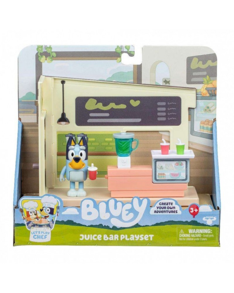 BLUEY ΜΙΝΙ ΣΕΤ ΠΑΙΧΝΙΔΙΟΥ ΜΕ 1 ΦΙΓΟΥΡΑ ΚΑΙ ΑΞΕΣΟΥΑΡ JUICE BAR PLAYSET (BLYB7000)