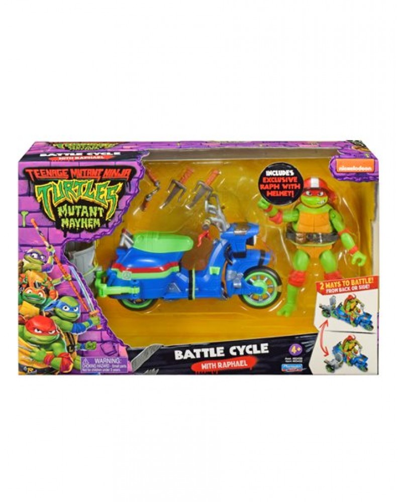 TMNT MOVIE ΧΕΛΩΝΟΝΙΝΤΖΑΚΙΑ ΟΧΗΜΑ ΜΕ ΦΙΓΟΥΡΑ Battle Cycle with Raphael (TU803000)