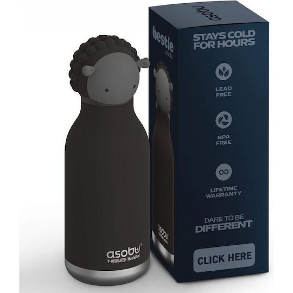 ASOBU BESTIE ΜΠΟΥΚΑΛΙ ΘΕΡΜΟΣ 460ml ΜΑΥΡΟ ΠΡΟΒΑΤΟ (05882)