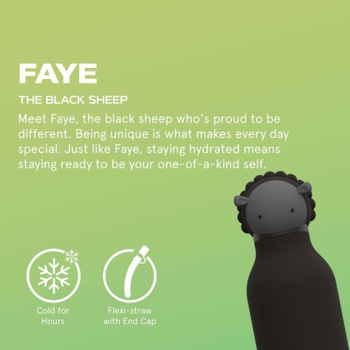 ASOBU BESTIE ΜΠΟΥΚΑΛΙ ΘΕΡΜΟΣ 460ml ΜΑΥΡΟ ΠΡΟΒΑΤΟ (05882)