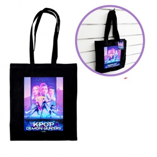 K-POP DEMON HUNTERS TOTTE BAG ΩΜΟΥ ΜΑΥΡΗ (07213)