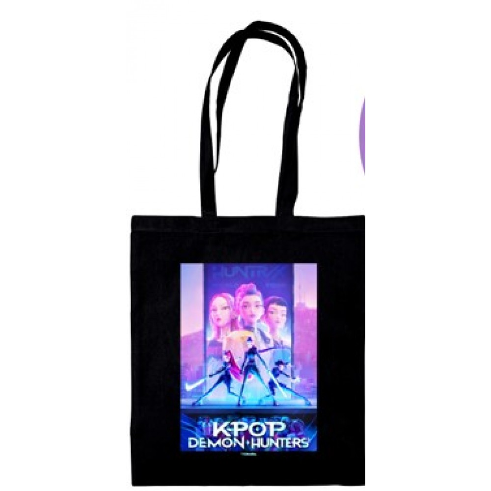 K-POP DEMON HUNTERS TOTTE BAG ΩΜΟΥ ΜΑΥΡΗ (07213)
