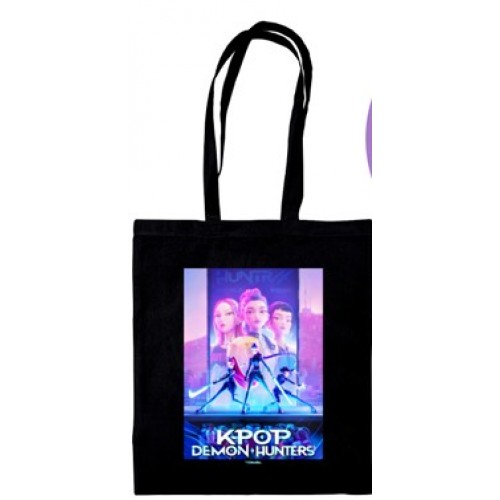 K-POP DEMON HUNTERS TOTTE BAG ΩΜΟΥ ΜΑΥΡΗ (07213)