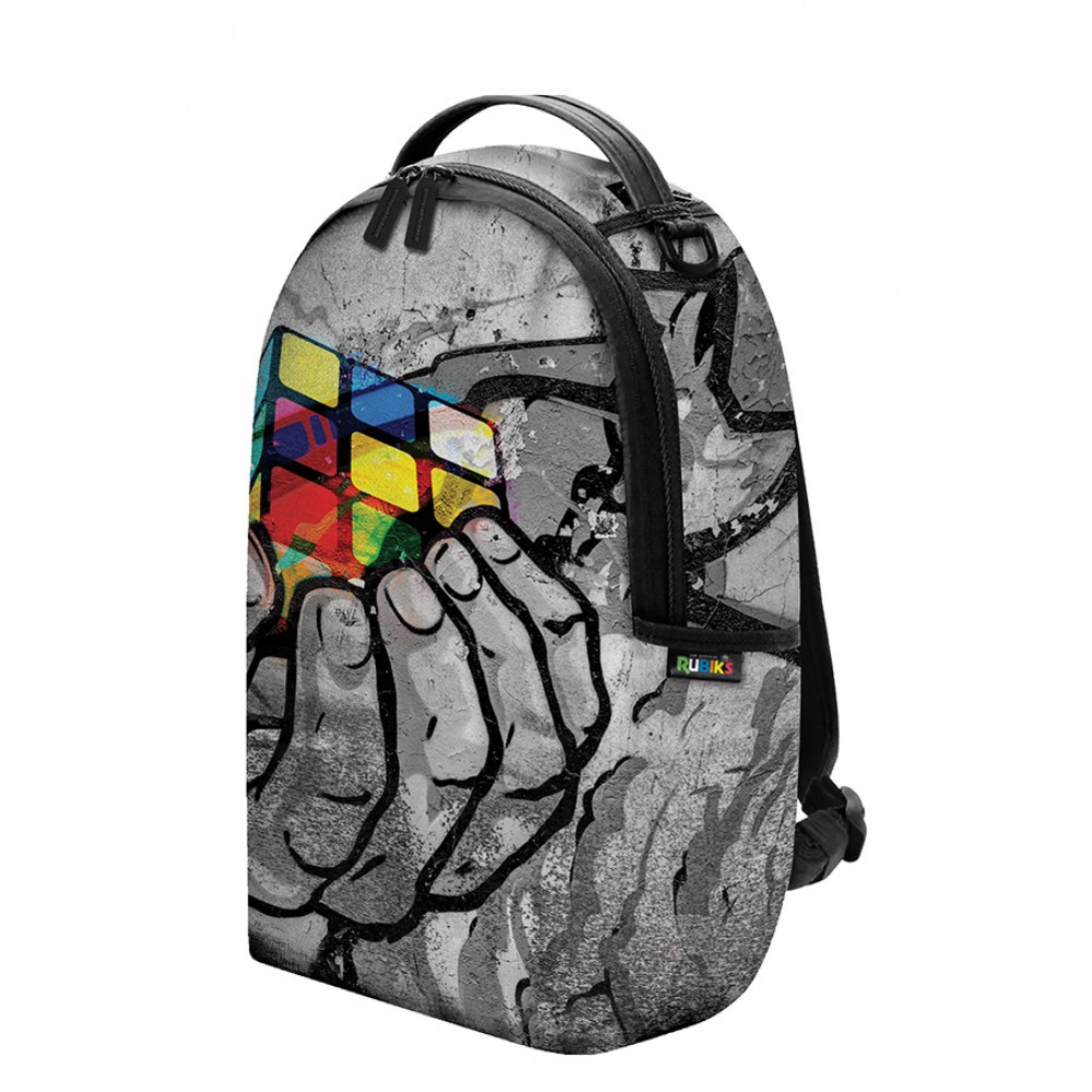 GRAFFITI ΣΑΚΙΔΙΟ ΣΧΟΛΙΚΟ ΣΤΡΟΓΓΥΛΟ 2 ΘΗΚΕΣ HAND RUBIK'S (266212)
