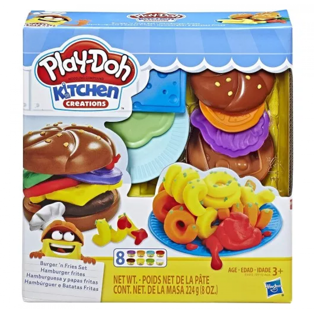 PLAY DOH SILLY SNACKS BURGER N' FRIES SET (E5472)