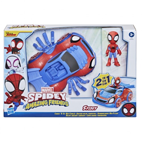 SPIDEY AND HIS AMAZING FRIENDS CHANGE 'N GO VEHICLE AND ACTION FIGURE SPIDEY (F1944)