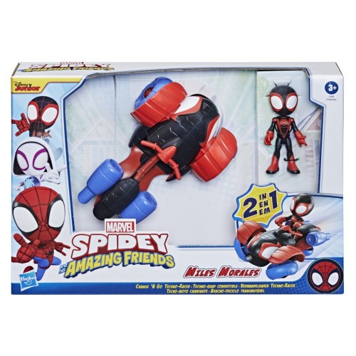 SPIDEY AND HIS AMAZING FRIENDS CHANGE 'N GO VEHICLE AND ACTION FIGURE MILES MORALES (F1945)