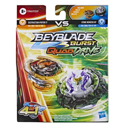 BEYBLADE BURST QUADDRIVE DESTRUCTION IFRITOR I7 AND STONE NEMESIS N7 DUAL PACK (F3962)