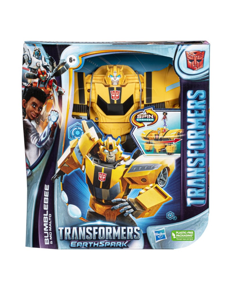 TRANSFORMERS EARTHSPARK SPİN CHANGER BUMBLEBEE AND MO MALTO (F7662)