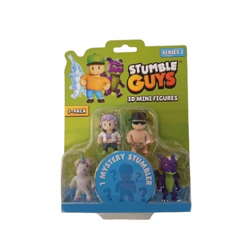 STUMBLE GUYS SERIES 2 3D MINI FIGURES 5 PACK STREAMER SOPHIA THE FREE SPIRIT SPRINKLES DUSK DRAGON (0438)