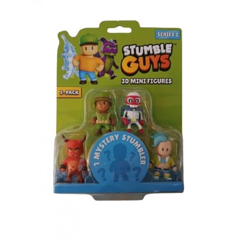 STUMBLE GUYS SERIES 2 3D MINI FIGURES 5 PACK PRIVATE DAVIS SUPER BONES RED DEMON VELOCIT (0438)