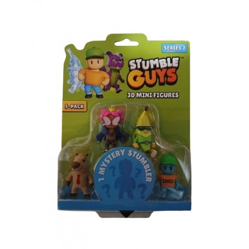 STUMBLE GUYS SERIES 2 3D MINI FIGURES 5 PACK FLY KWEEN SUPER BANANA CAPYBARA ROBOT GUY (0438)