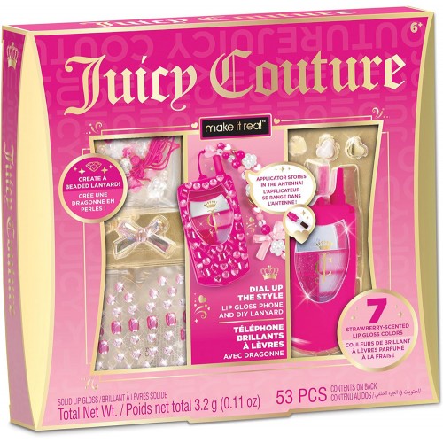 MAKE IT REAL JUICY COUTURE DIAL UP THE STYLE LIP GLOSS PHONE & DIY LANYARD (4473)