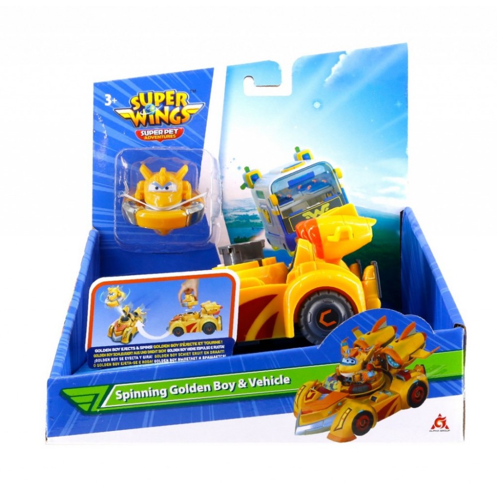 SUPER WINGS SUPER PET FREE WHEEL VEHICLE GOLDEN BOY (770310)