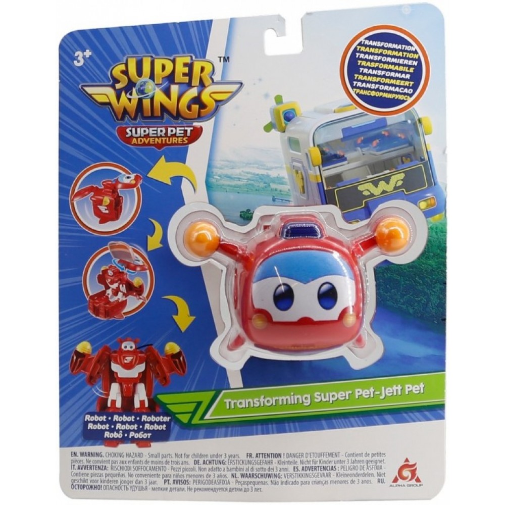 SUPER WINGS SUPER PET TRANSFORMING ROBOT JETT PET (770600)