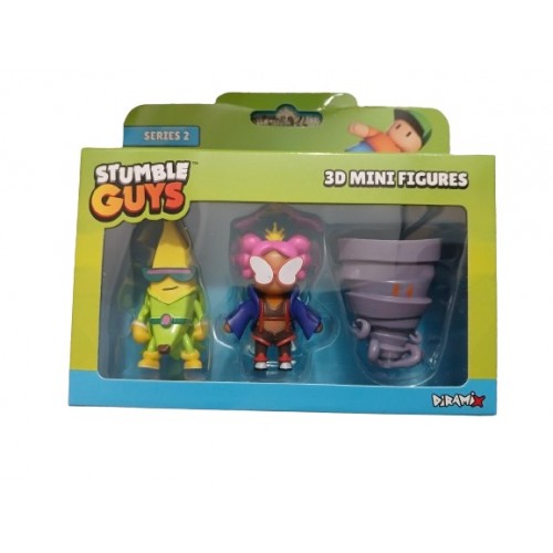 STUMBLE GUYS SERIES 2 3D MINI FIGURES 3 PACK SUPER BANANA FLY KWEEN TWISTER (0439)