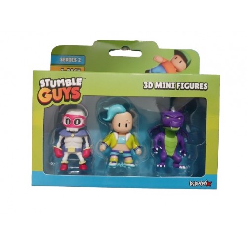 STUMBLE GUYS SERIES 2 3D MINI FIGURES 3 PACK SUPER BONES VELOCIT DUSK DRAGON (0439)