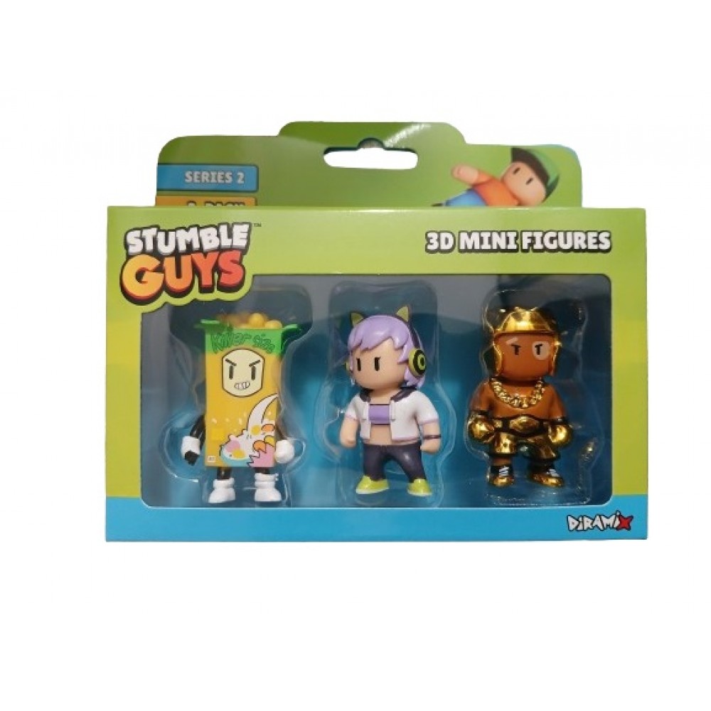 STUMBLE GUYS SERIES 2 3D MINI FIGURES 3 PACK CEREAL KILLER STREAMER SOPHIA GOLDEN GLOVES (0439)