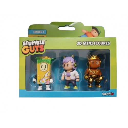 STUMBLE GUYS SERIES 2 3D MINI FIGURES 3 PACK CEREAL KILLER STREAMER SOPHIA GOLDEN GLOVES (0439)