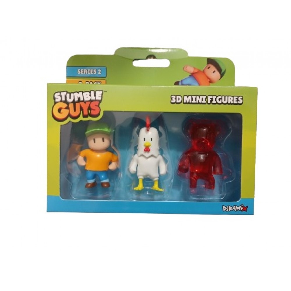 STUMBLE GUYS SERIES 2 3D MINI FIGURES 3 PACK MR.STUMBLE CHICKEN CHERRI BEAR (0439)