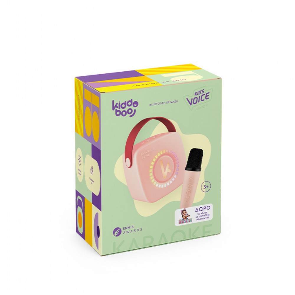Kiddoboo mini Karaoke Speaker & Mic Pink + NikoletaTV (KBT3NTPNK)