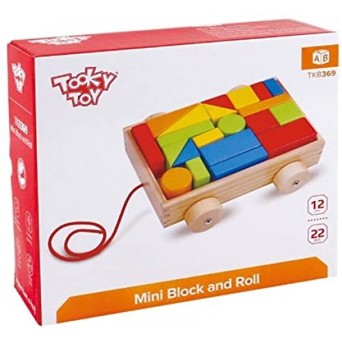 TOOKY TOY ΞΥΛΙΝΟ ΣΥΡΟΜΕΝΟ ΚΑΡΟΤΣΙ ΜΕ ΤΟΥΒΛΑΚΙΑ (TKB369)