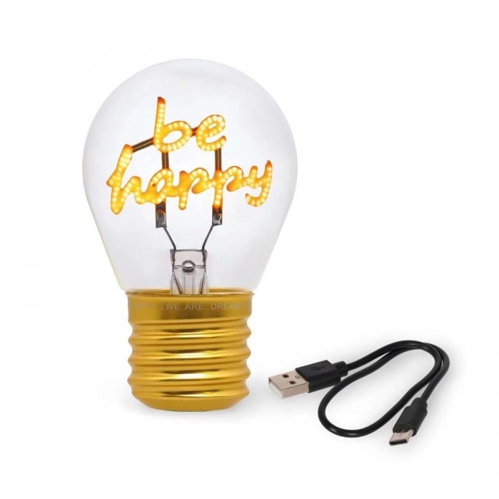 LEGAMI BULB FICTION ΔΙΑΚΟΣΜΗΤΙΚΟ ΕΠΙΤΡΑΠΕΖΙΟ ΦΩΤΙΣΤΙΚΟ ΣΕ ΣΧΗΜΑ ΛΑΜΠΑΣ BE HAPPY (CLB0015)