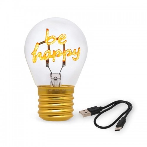 LEGAMI BULB FICTION ΔΙΑΚΟΣΜΗΤΙΚΟ ΕΠΙΤΡΑΠΕΖΙΟ ΦΩΤΙΣΤΙΚΟ ΣΕ ΣΧΗΜΑ ΛΑΜΠΑΣ BE HAPPY (CLB0015)