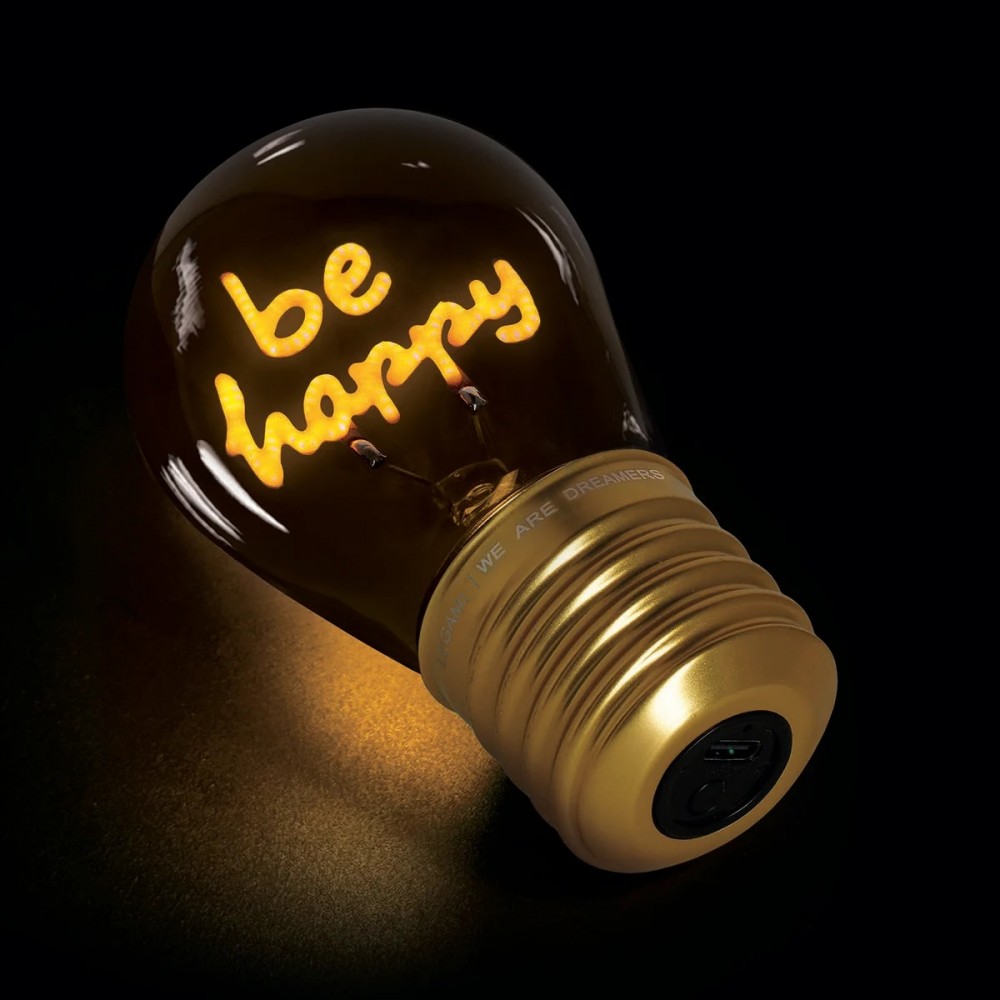 LEGAMI BULB FICTION ΔΙΑΚΟΣΜΗΤΙΚΟ ΕΠΙΤΡΑΠΕΖΙΟ ΦΩΤΙΣΤΙΚΟ ΣΕ ΣΧΗΜΑ ΛΑΜΠΑΣ BE HAPPY (CLB0015)