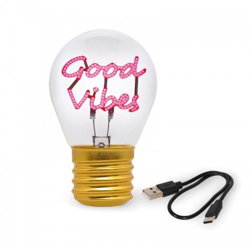 LEGAMI BULB FICTION ΔΙΑΚΟΣΜΗΤΙΚΟ ΕΠΙΤΡΑΠΕΖΙΟ ΦΩΤΙΣΤΙΚΟ ΣΕ ΣΧΗΜΑ ΛΑΜΠΑΣ GOOD VIBES (CLB0016)