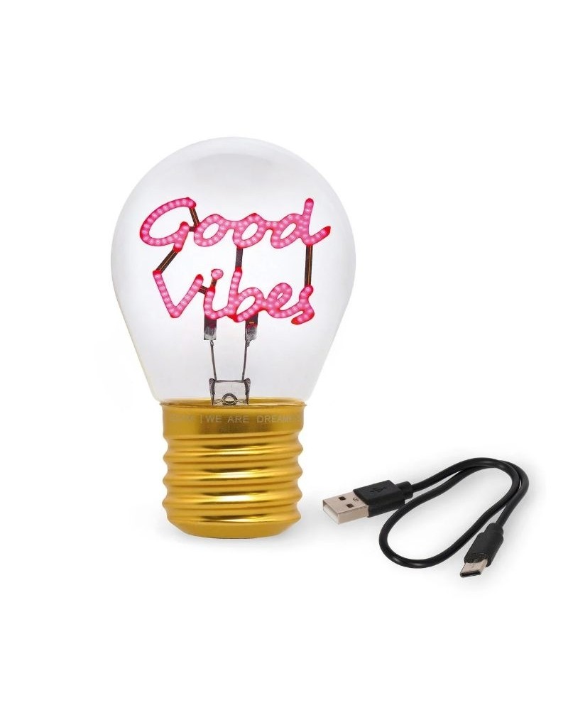 LEGAMI BULB FICTION ΔΙΑΚΟΣΜΗΤΙΚΟ ΕΠΙΤΡΑΠΕΖΙΟ ΦΩΤΙΣΤΙΚΟ ΣΕ ΣΧΗΜΑ ΛΑΜΠΑΣ GOOD VIBES (CLB0016)