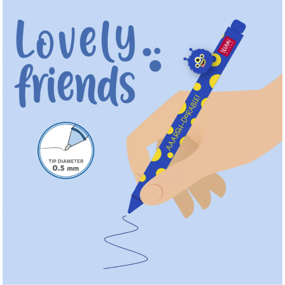 LEGAMI ΣΤΥΛΟ GEL ΜΠΛΕ ΜΕΛΑΝΙ ANIMAL DECORATION LOVELY FRIENDS MONSTER(CPP0014) LEGAMI ΣΤΥΛΟ GEL ΜΠΛΕ ΜΕΛΑΝΙ ANIMAL DECORATION LOVELY FRIENDS MONSTER(CPP0014)