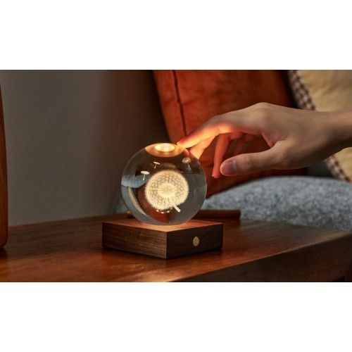 GINGKO AMBER CRYSTAL LIGHT ΚΡΥΣΤΑΛΛΙΝΗ ΣΦΑΙΡΑ ΜΕ ΒΑΣΗ ΠΙΚΡΑΛΙΔΕΣ 12ΕΚ (G025DL)