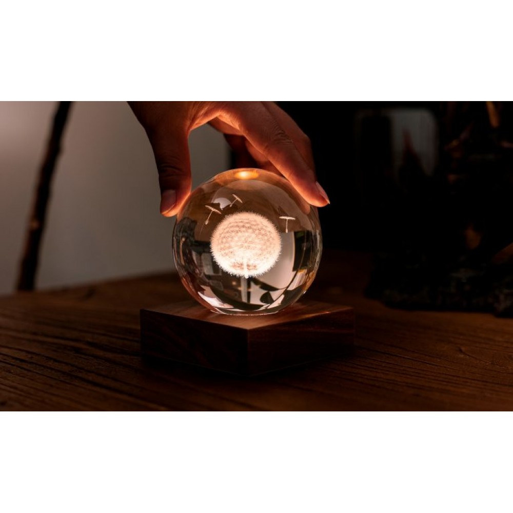 GINGKO AMBER CRYSTAL LIGHT ΚΡΥΣΤΑΛΛΙΝΗ ΣΦΑΙΡΑ ΜΕ ΒΑΣΗ ΠΙΚΡΑΛΙΔΕΣ 12ΕΚ (G025DL)