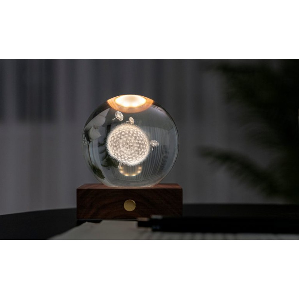 GINGKO AMBER CRYSTAL LIGHT ΚΡΥΣΤΑΛΛΙΝΗ ΣΦΑΙΡΑ ΜΕ ΒΑΣΗ ΠΙΚΡΑΛΙΔΕΣ 12ΕΚ (G025DL)