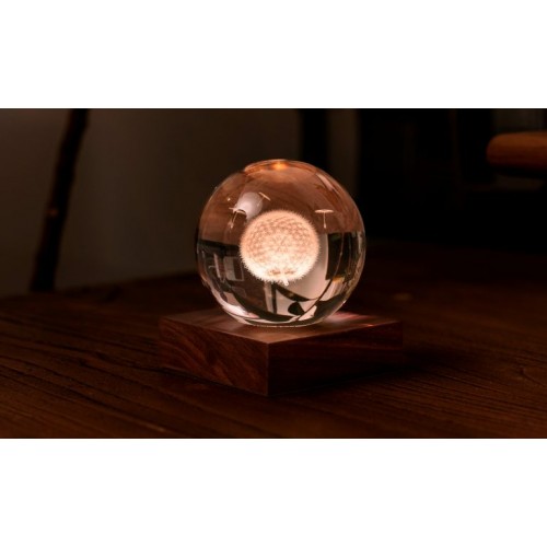 GINGKO AMBER CRYSTAL LIGHT ΚΡΥΣΤΑΛΛΙΝΗ ΣΦΑΙΡΑ ΜΕ ΒΑΣΗ ΠΙΚΡΑΛΙΔΕΣ 12ΕΚ (G025DL)