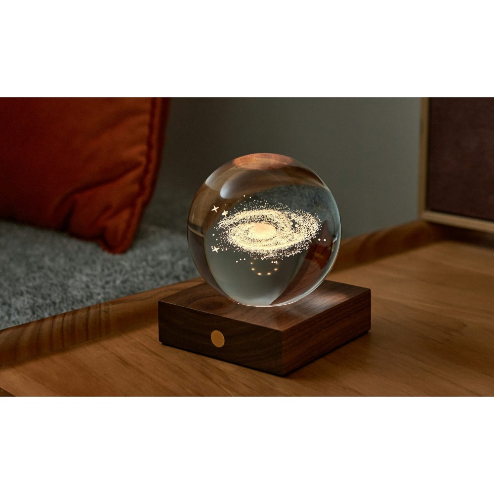 GINGKO AMBER CRYSTAL LIGHT ΚΡΥΣΤΑΛΛΙΝΗ ΣΦΑΙΡΑ ΜΕ ΒΑΣΗ ΓΑΛΑΞΙΑΣ 12ΕΚ (G025GA)