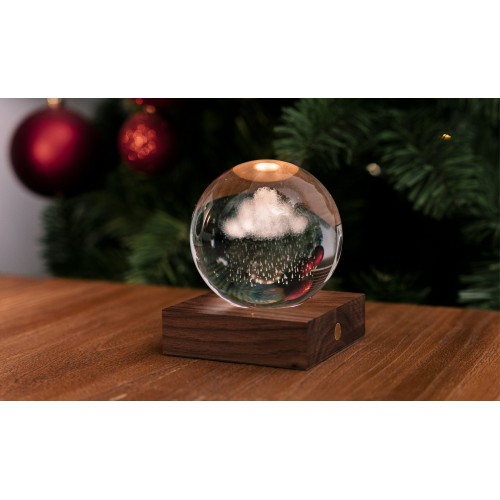 GINGKO AMBER CRYSTAL LIGHT ΚΡΥΣΤΑΛΛΙΝΗ ΣΦΑΙΡΑ ΜΕ ΒΑΣΗ ΣΥΝΝΕΦΟ ΒΡΟΧΗΣ 12ΕΚ (G025RA)