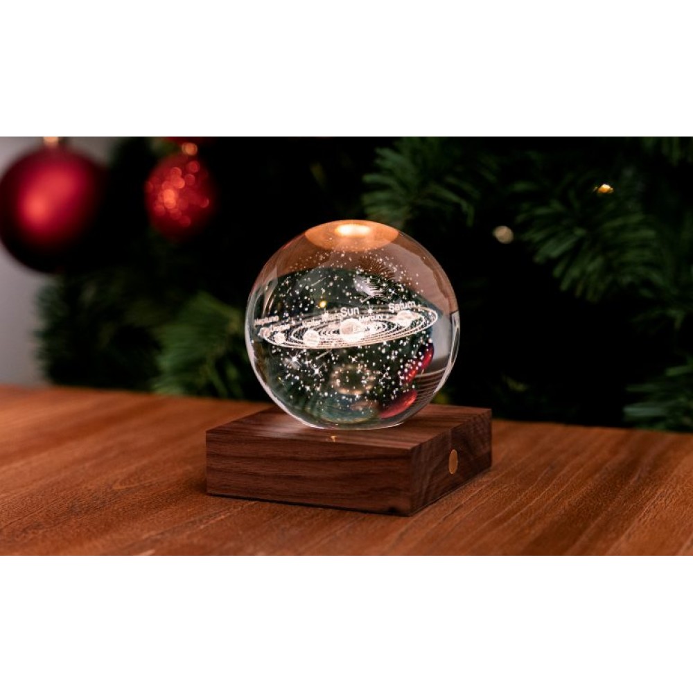 GINGKO AMBER CRYSTAL LIGHT ΚΡΥΣΤΑΛΛΙΝΗ ΣΦΑΙΡΑ ΜΕ ΒΑΣΗ ΗΛΙΑΚΟ ΣΥΣΤΗΜΑ 12ΕΚ (G025SO)