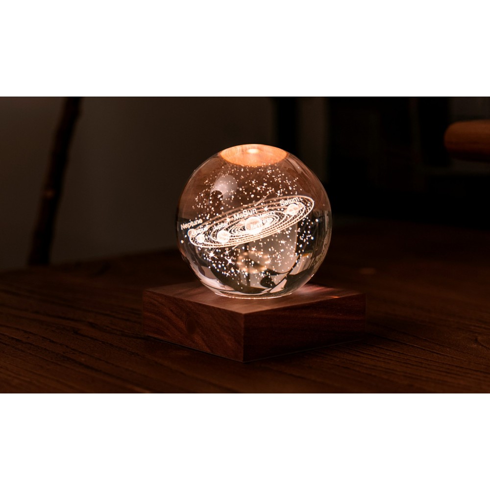 GINGKO AMBER CRYSTAL LIGHT ΚΡΥΣΤΑΛΛΙΝΗ ΣΦΑΙΡΑ ΜΕ ΒΑΣΗ ΗΛΙΑΚΟ ΣΥΣΤΗΜΑ 12ΕΚ (G025SO)